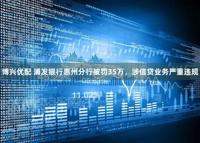 博兴优配 浦发银行惠州分行被罚35万，涉信贷业务严重违规