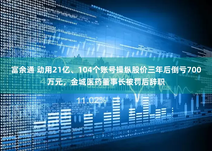 富余通 动用21亿、104个账号操纵股价三年后倒亏700万元，金城医药董事长被罚后辞职